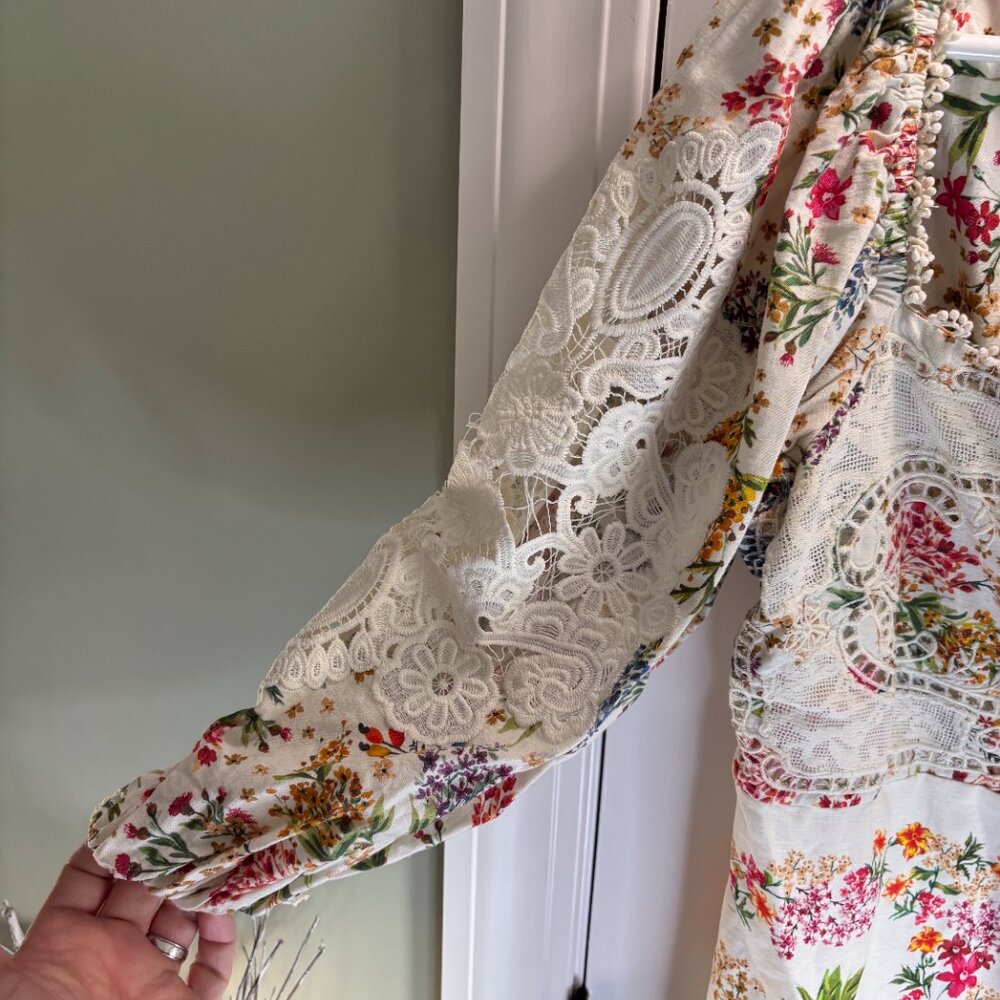 NWT Farm RIO Women's Size Large Delicate Forest Scarves Mini Dress - Picture 8 of 15